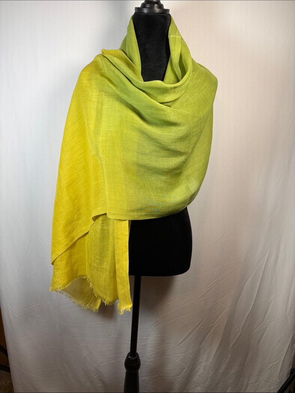 Eileen Fisher Green-to-Yellow Ombre Lightweight Wrap - Picture 5 of 10